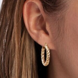Ross‑Simons 18kt Gold Over Sterling Twisted Hoop Earrings